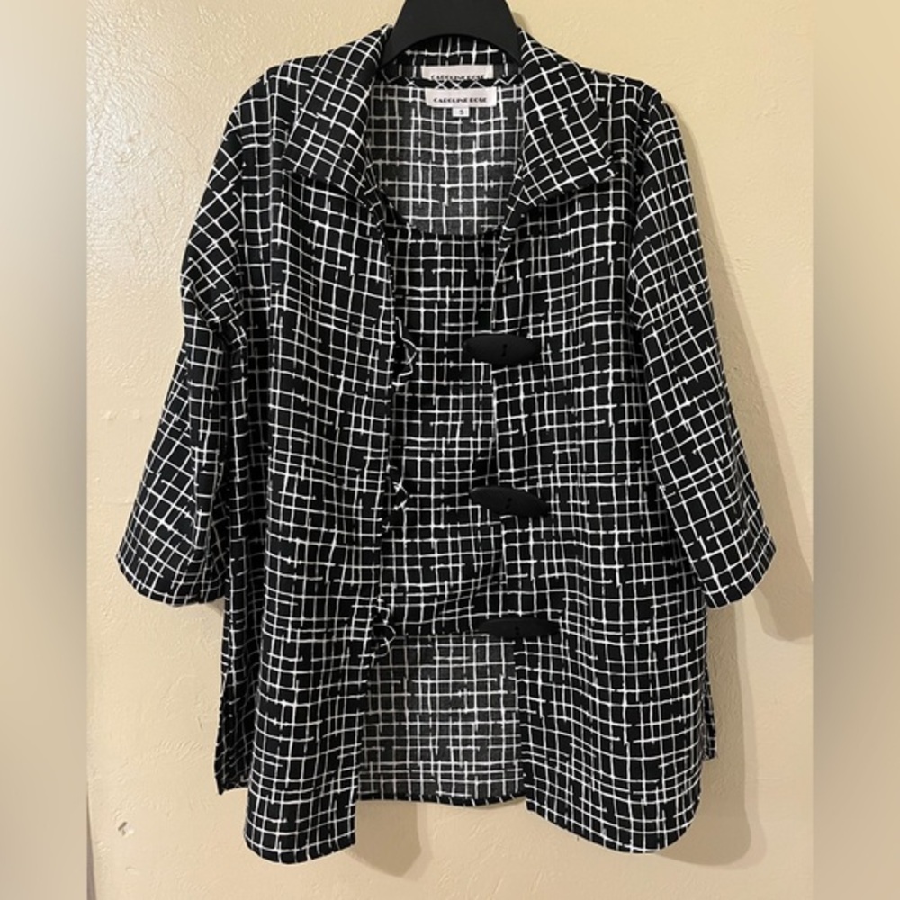 Caroline Rose Geometric Print Blazer Tank Set Evening Top Size Small